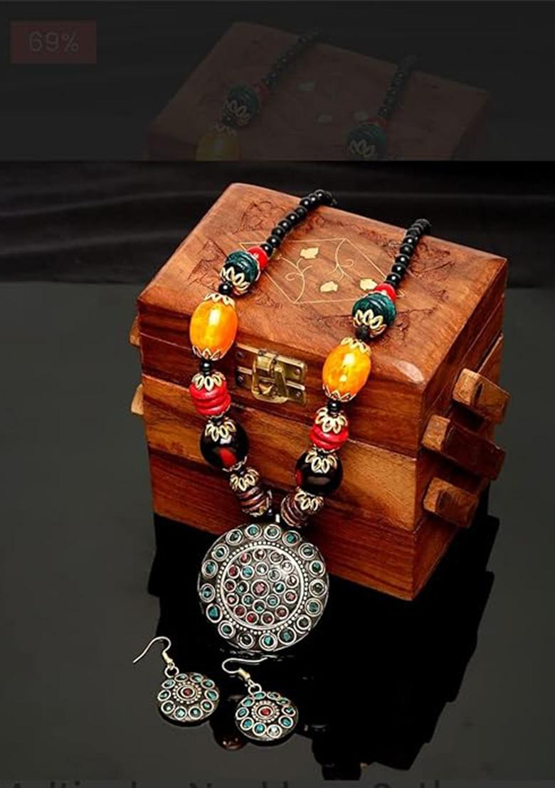 Multi Big Beads Necklace