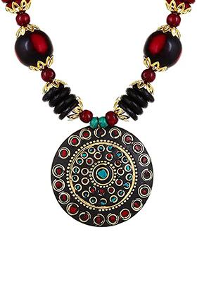 Multi Big Beads Round Pendant Necklace