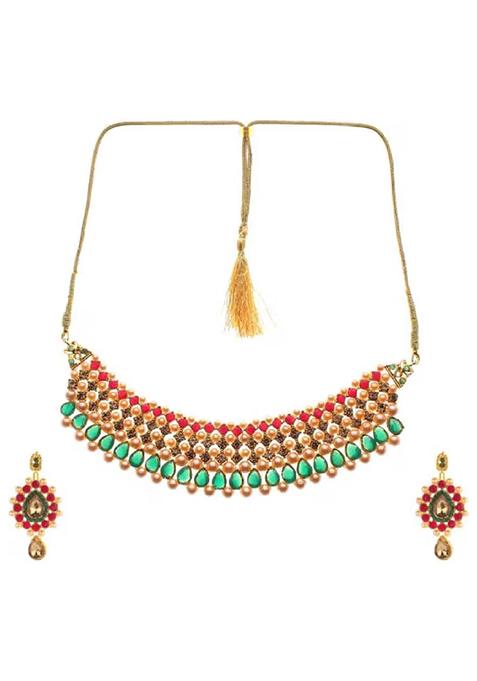 Red Green Choker Golden