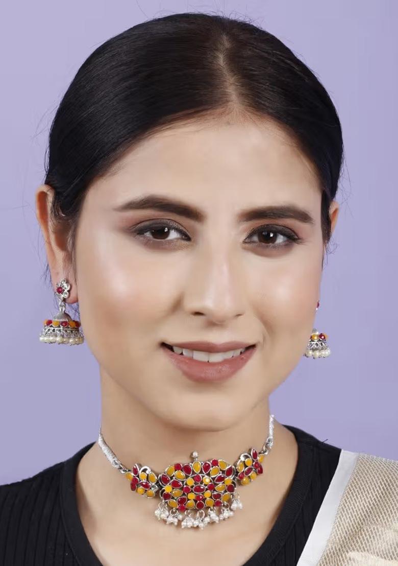 Red Yellow Square Choker Set