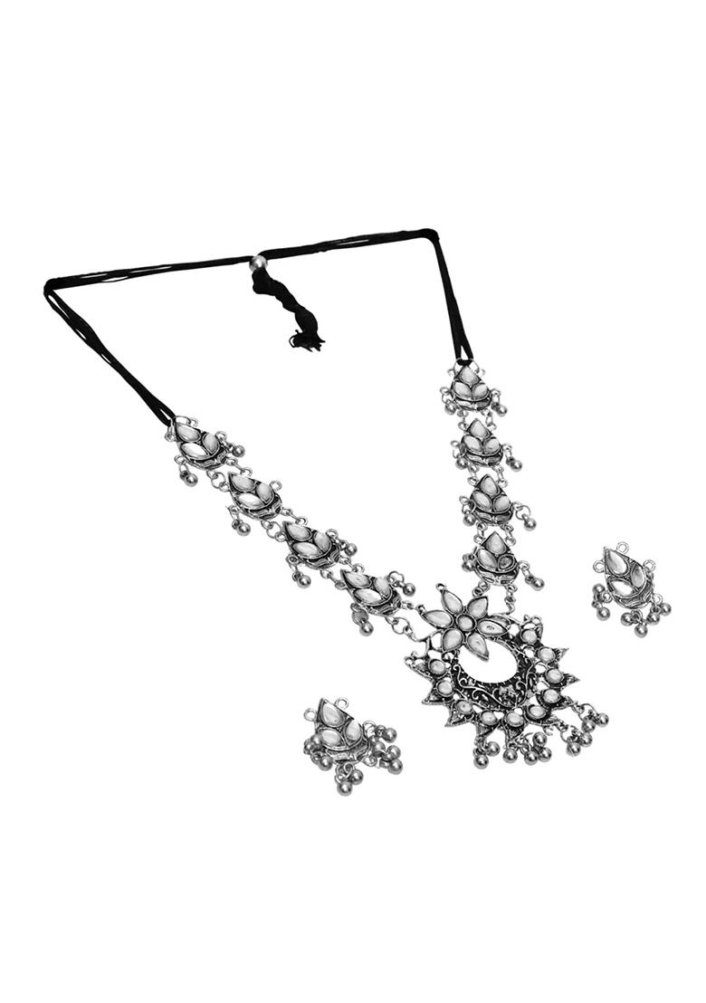 Oxidised Kundan Long Necklace