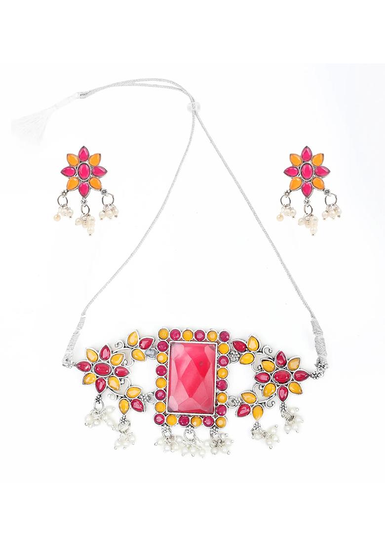 Maroon Yellow Choker Center Rectangle