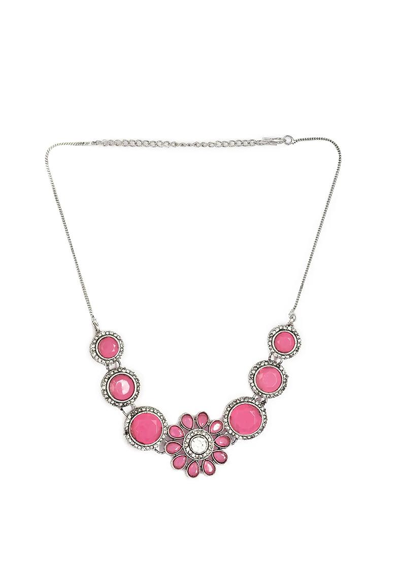 Pink Floral Choker Set