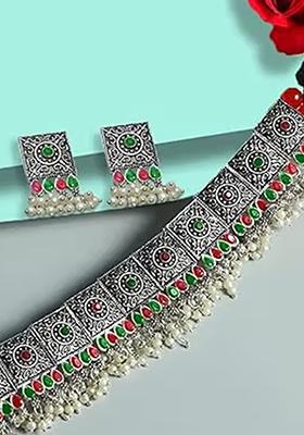 Maroon Green Multi Square Tassel