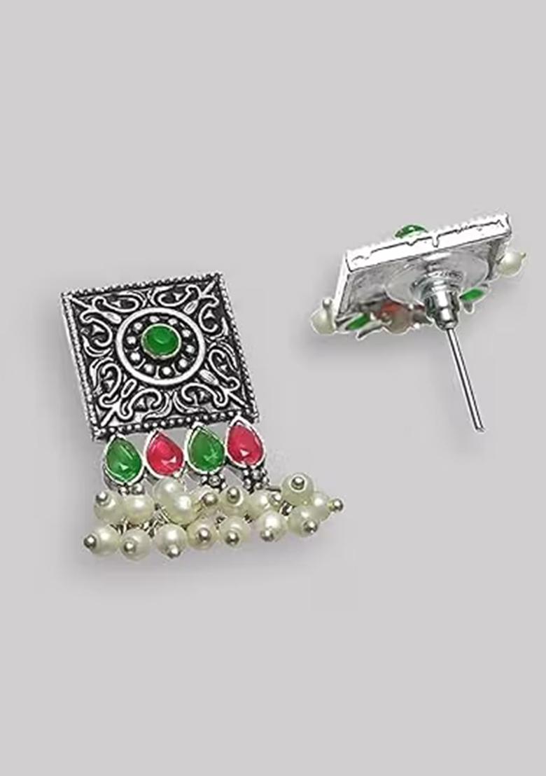 Maroon Green Multi Square Tassel