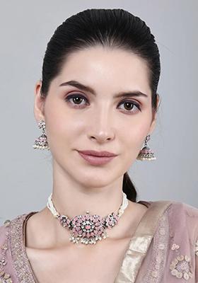 Pink Stone Square Choker