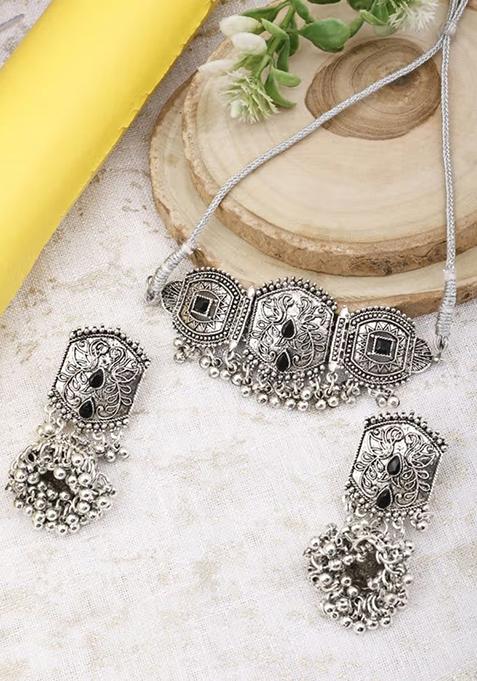 Gs Black Stone Leaf Choker