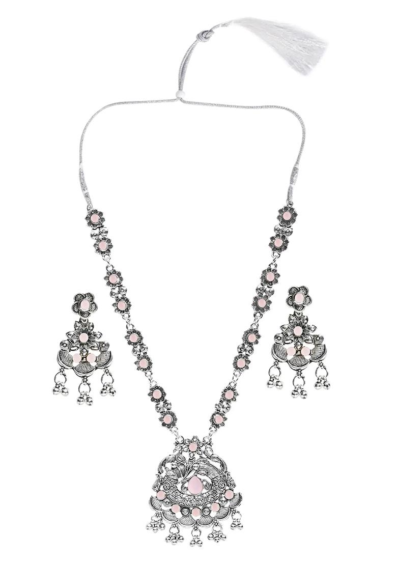 Gs Pink Leaf Long Necklace