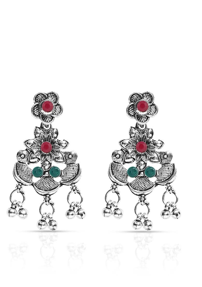 Gs Red Green Stone Leaf Choker