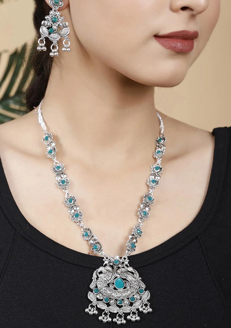 Gs Blue Stone Leaf Choker