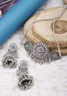 Gs Blue Pink Chakri Necklace