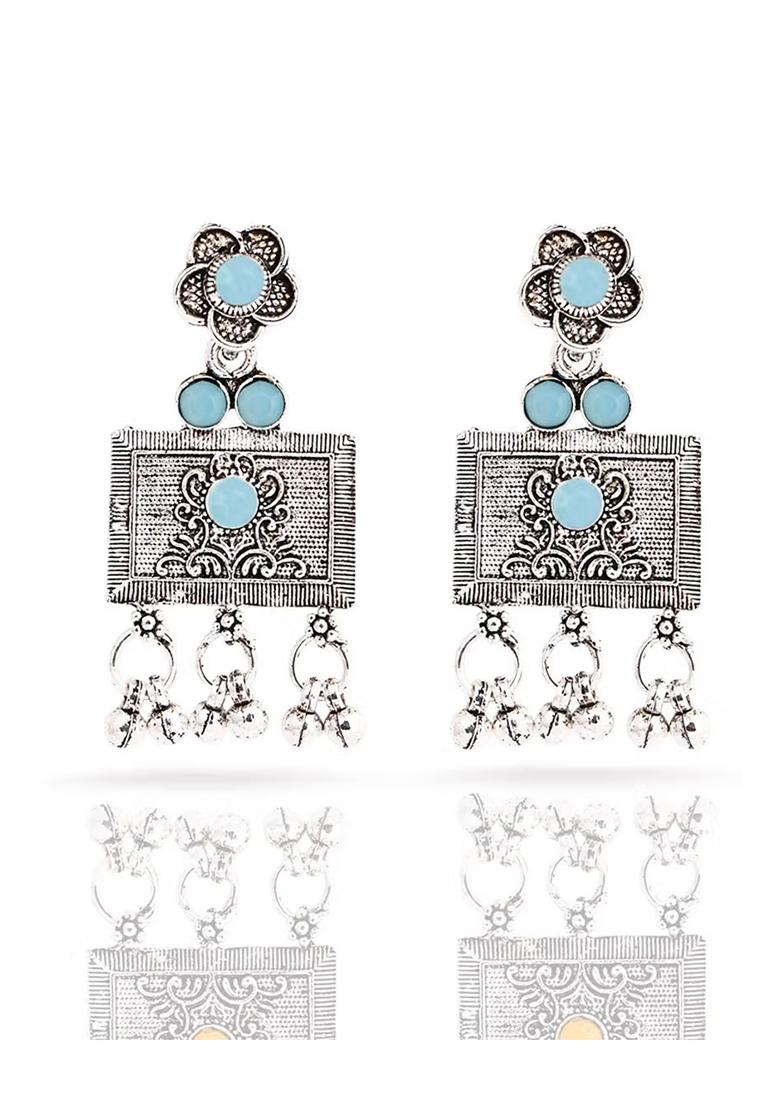 Gs Blue Square Long Necklace