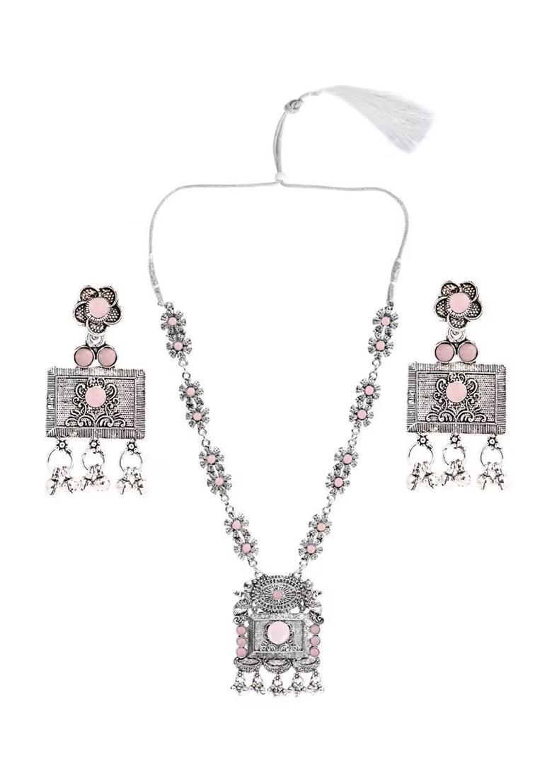 Gs Pink Square Long Necklace