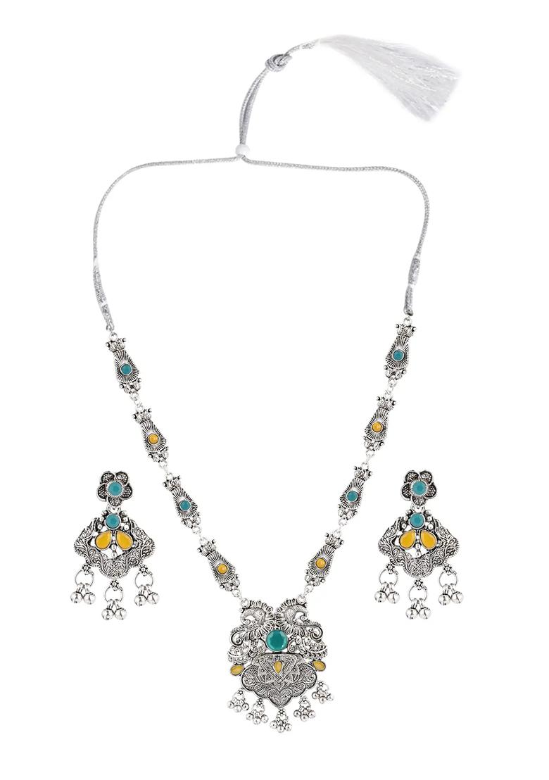 Gs Blue Yellow Double S Long Necklace