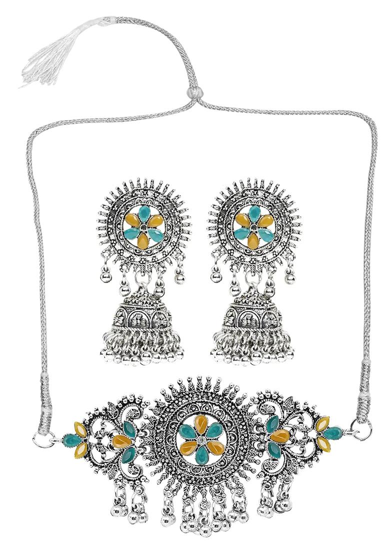 Gs Green Yellow Flower Choker