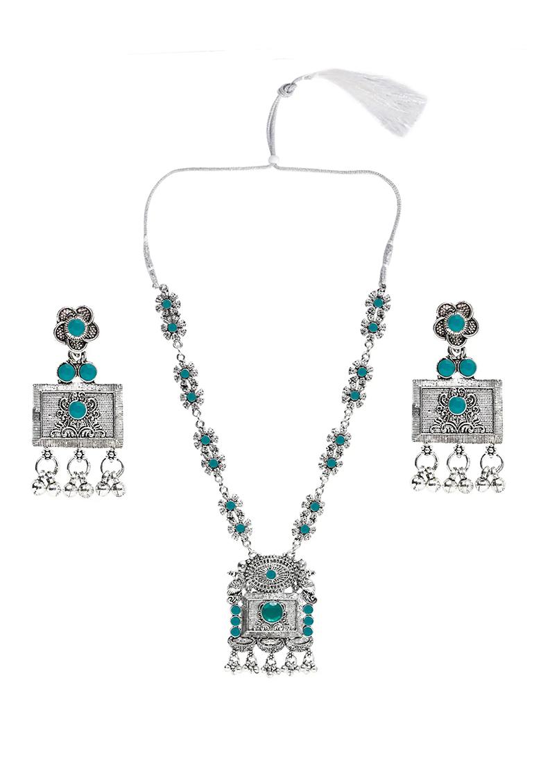 Gs Green Square Long Necklace