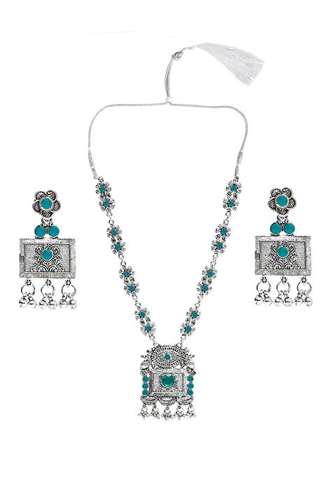 Gs Green Square Long Necklace