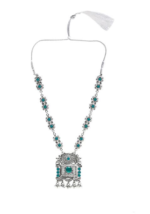 Gs Green Square Long Necklace