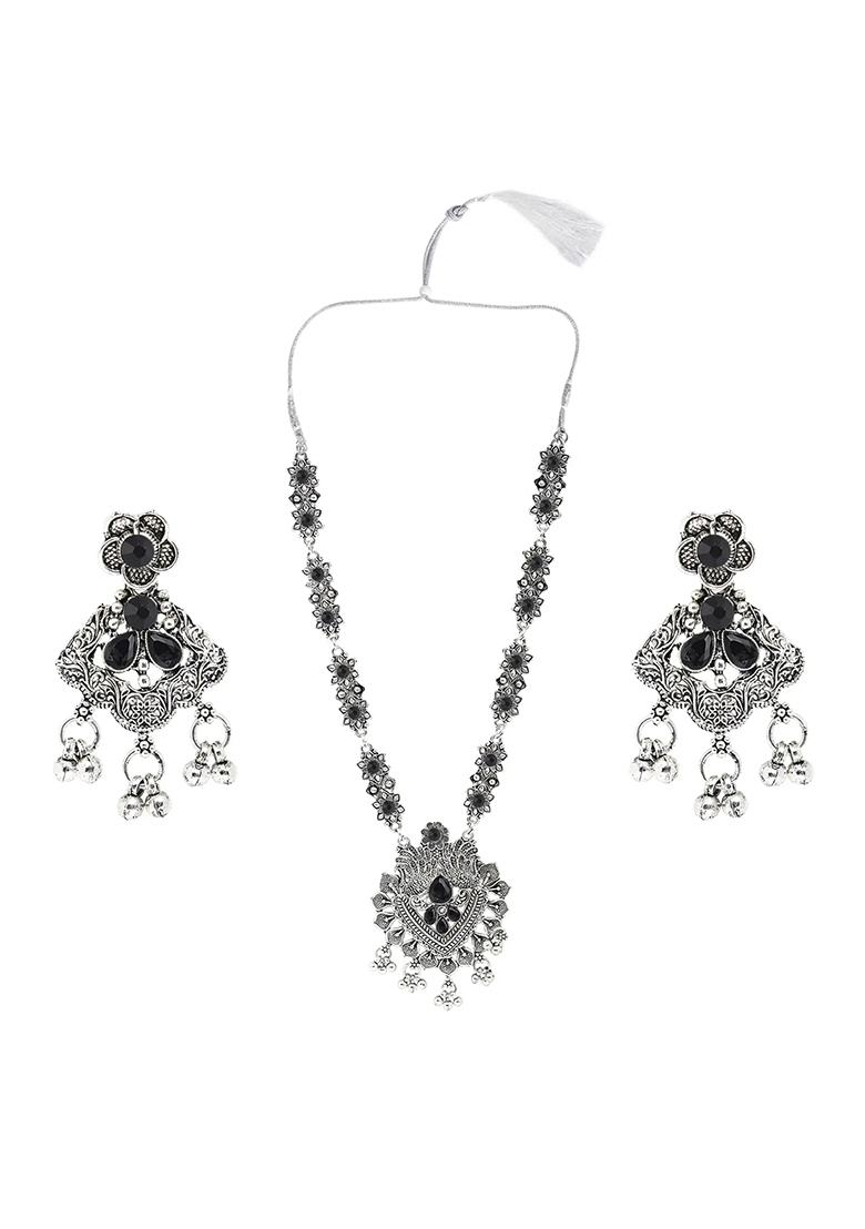 Gs Long V Black Long Necklace