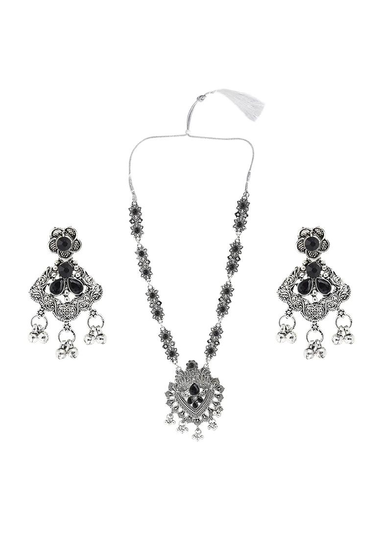 Gs Long V Black Long Necklace