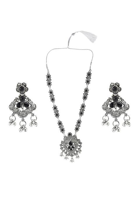 Gs Long V Black Long Necklace