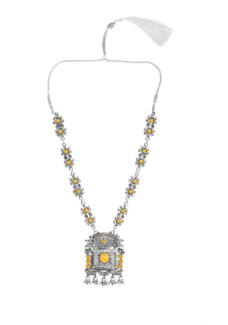 Gs Long Square Yellow Necklace