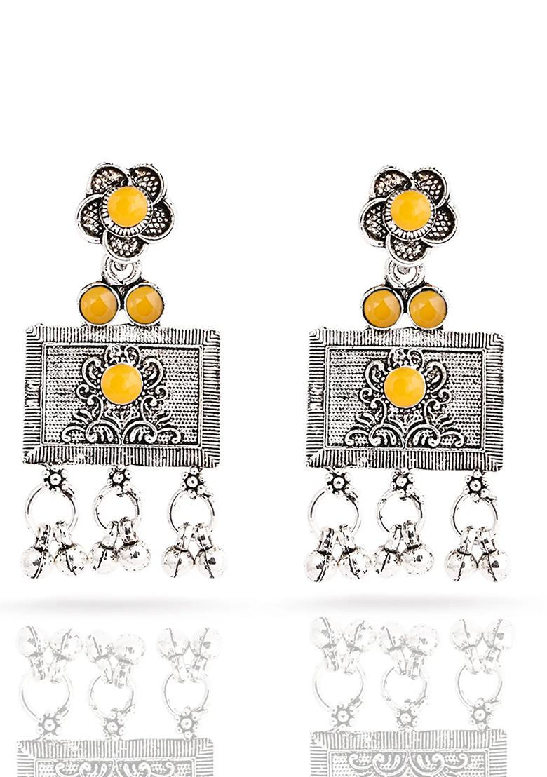 Gs Long Square Yellow Necklace