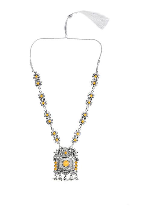 Gs Long Square Yellow Necklace