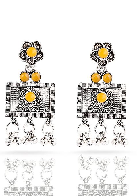 Gs Long Square Yellow Necklace