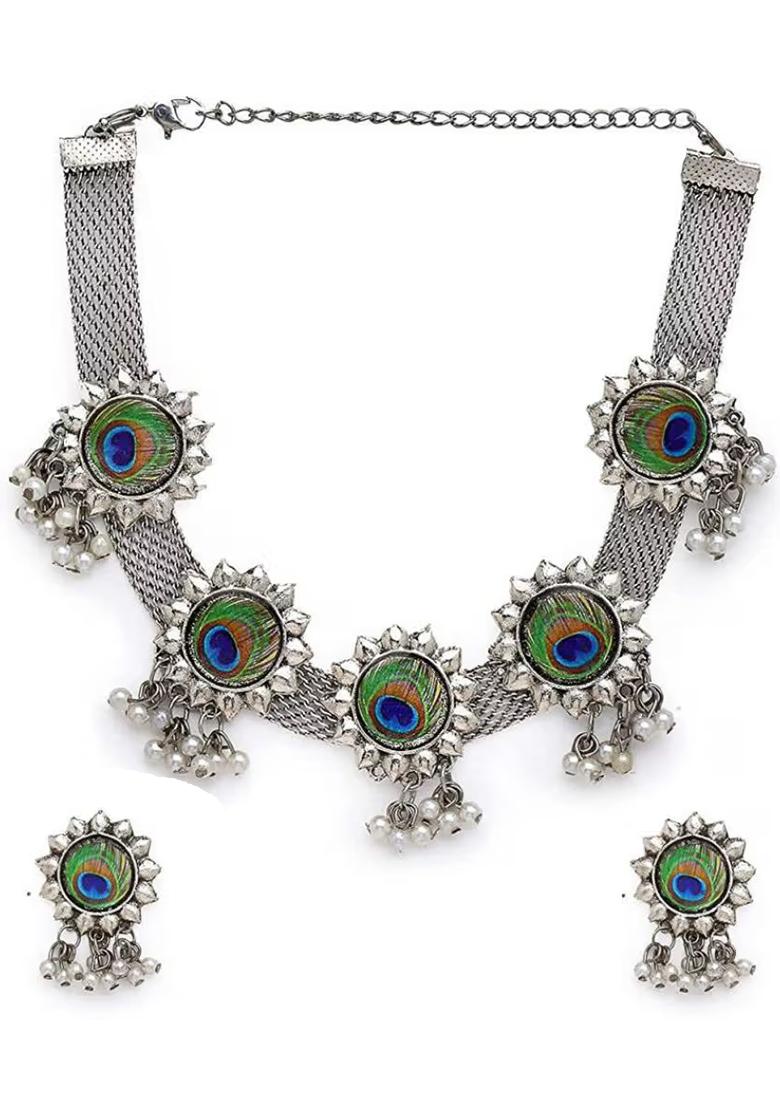 Peacock Choker And Peacock With Flute Long Necklace