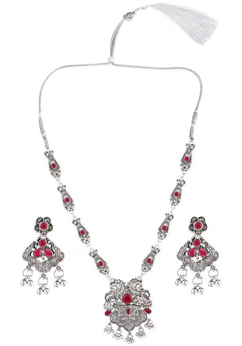 Gs Maroon Double S Long Necklace