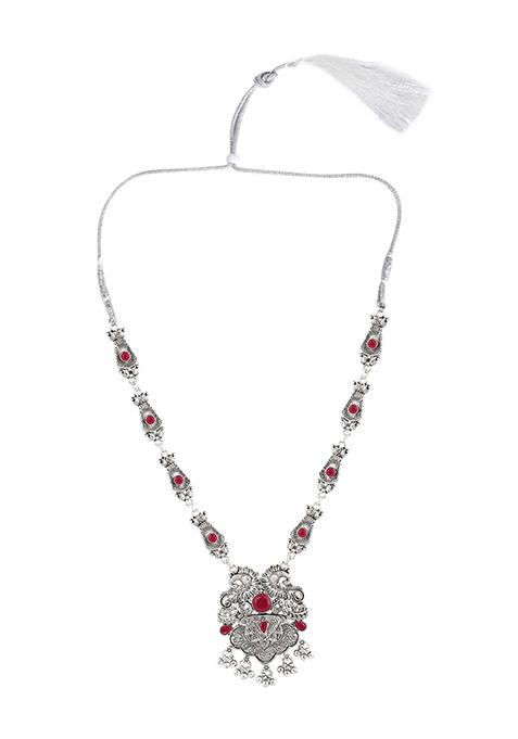 Gs Maroon Double S Long Necklace