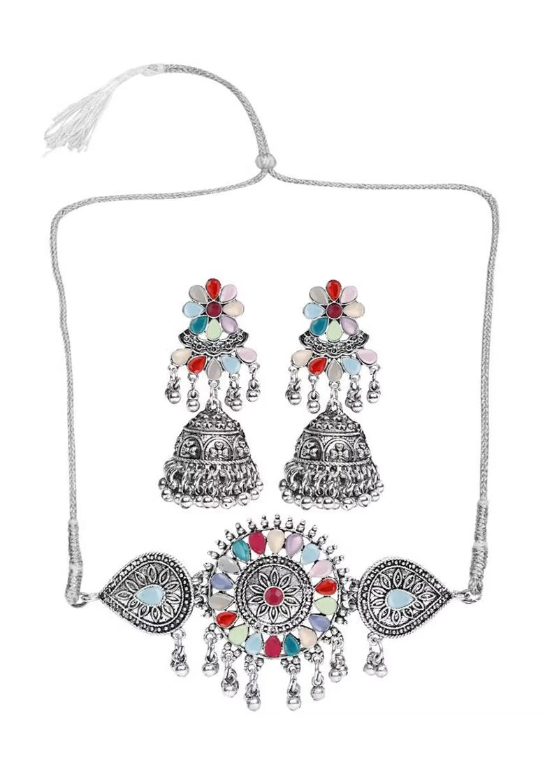 Gs Multicolor Chakri Choker Set