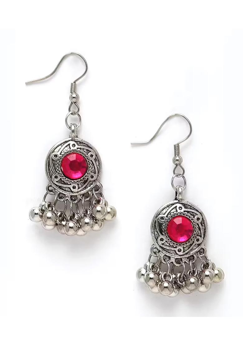 Pink Orange Round Bindi Choker Set