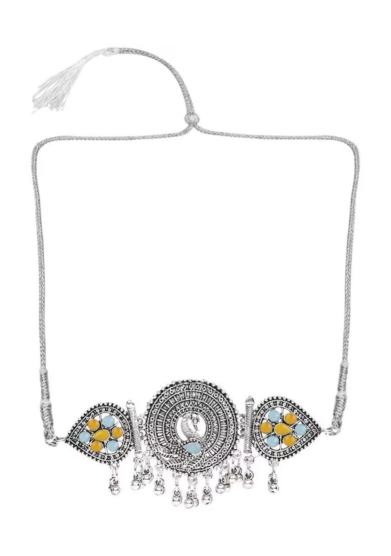 Gs Blue Pink Peacock Choker