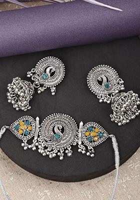 Gs Blue Yellow Peacock Choker