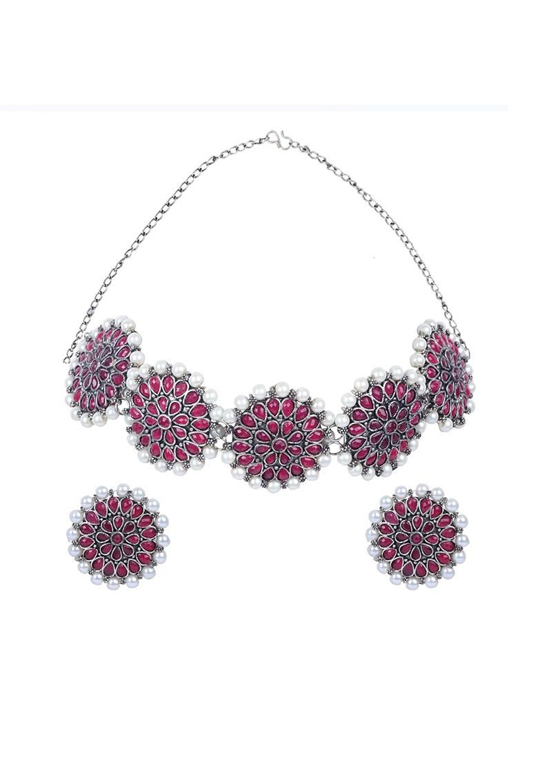 Pink Celebrity Design Choker Set