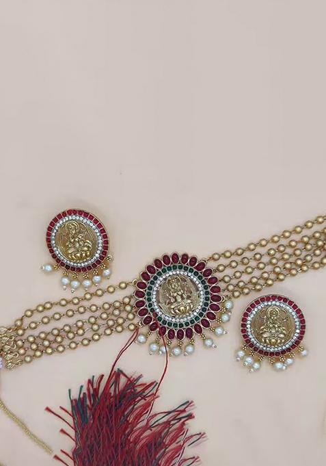 Gold Plated Laxmi Choker
