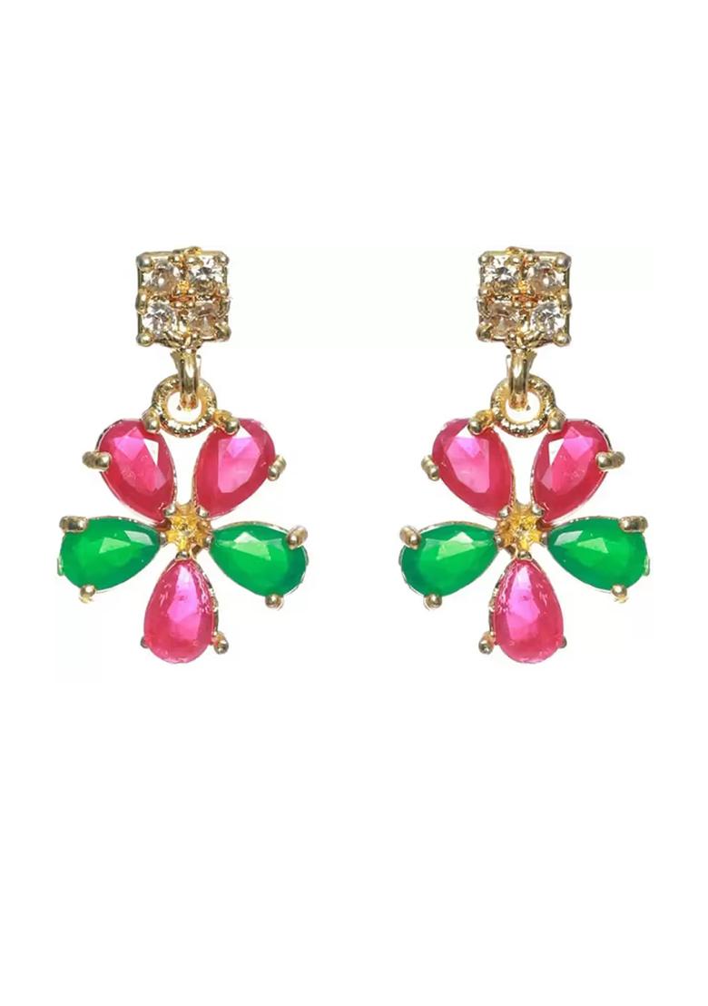 Pink And Green Drop Choker Set