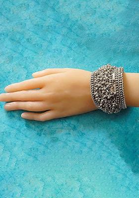 Long 2 Bird Oxidised Necklace With Bracelet, Bali,Ring And Bracelet