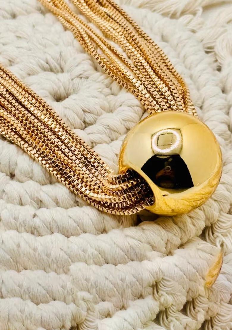 Golden Big Beads Multi Layer Necklace