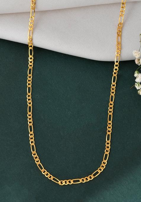 Men’S Gold Plated Stainless Steel Figaro Chain