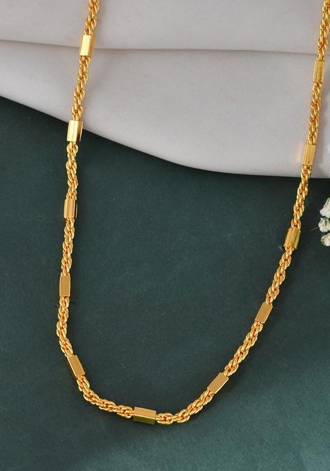 Men’S Gold Plated Stainless Steel Rascha Pipe Chain