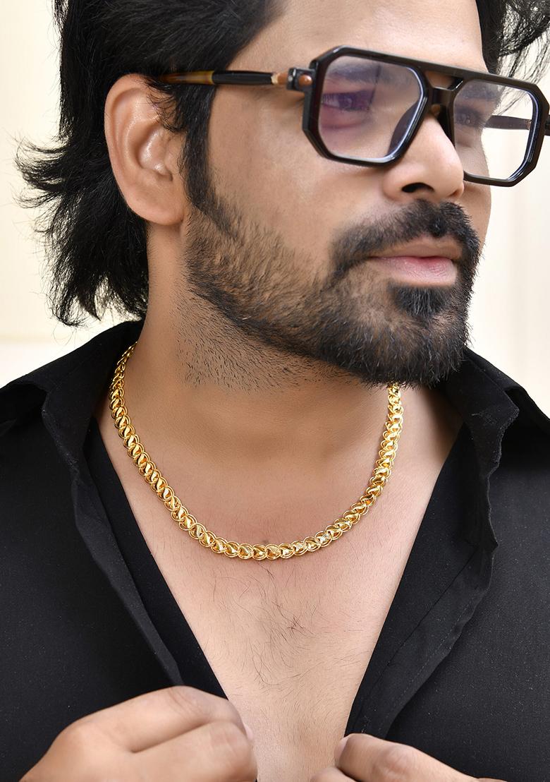 Elegant Gold Plated Lotus Link Chain  And  Premium Brass Jewelry Chain