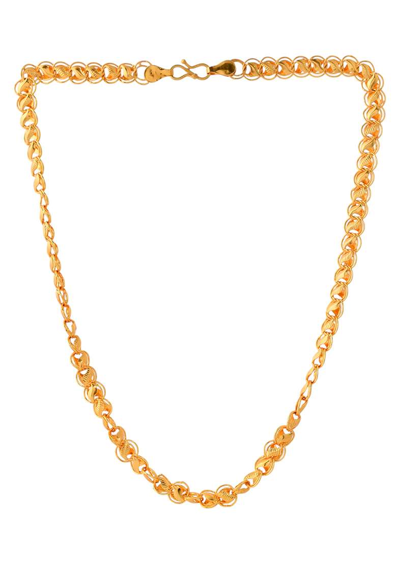 Elegant Gold Plated Lotus Link Chain  And  Premium Brass Jewelry Chain - Indya