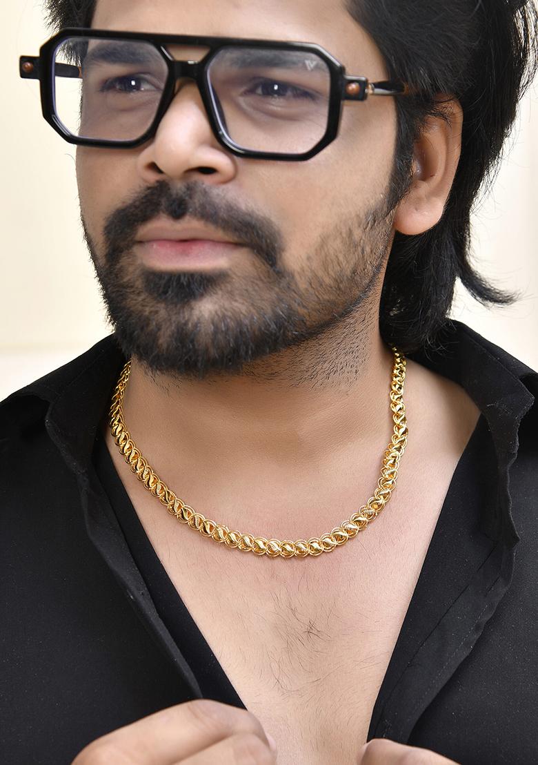 Elegant Gold Plated Lotus Link Chain  And  Premium Brass Jewelry Chain