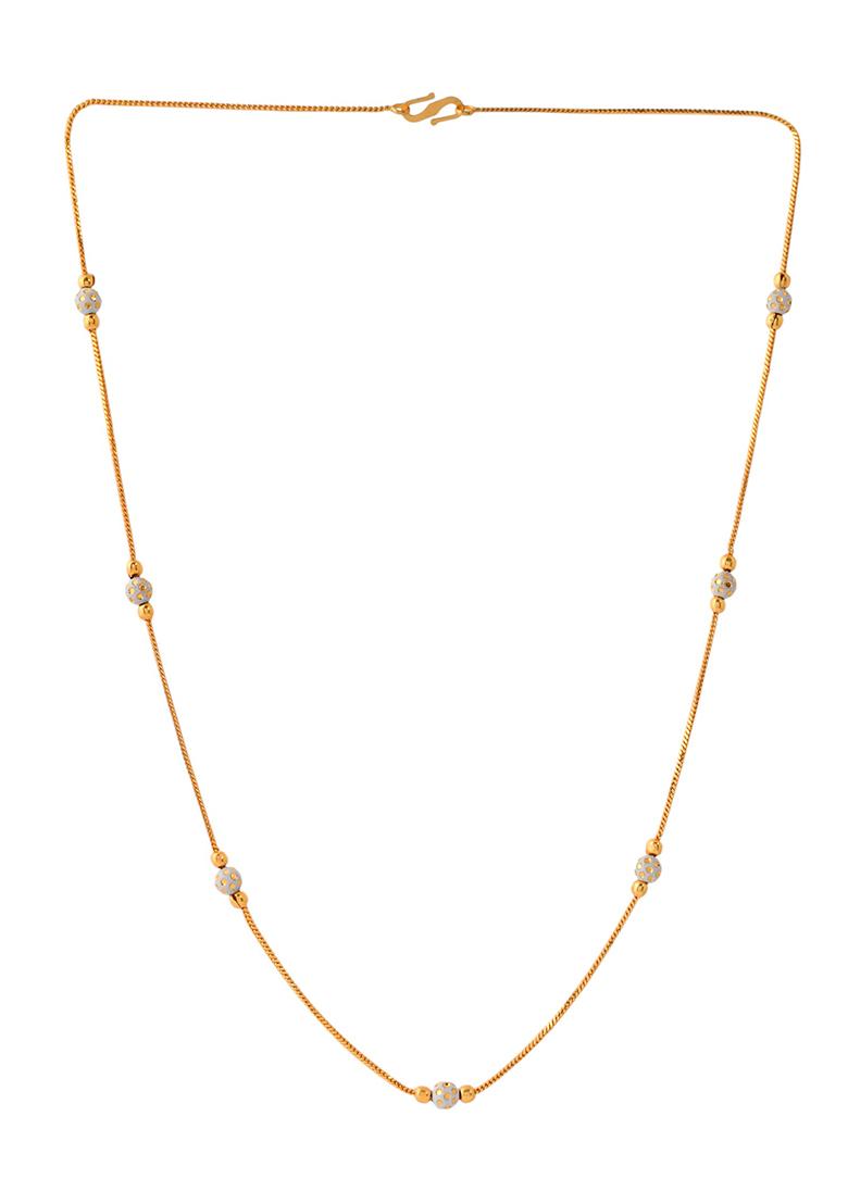 Elegant Gold Plated Beaded Chain  And  Premium Brass Designer Jewelry