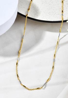 Elegant Gold Tone Dual Tone Textured Chain For Men And Women
