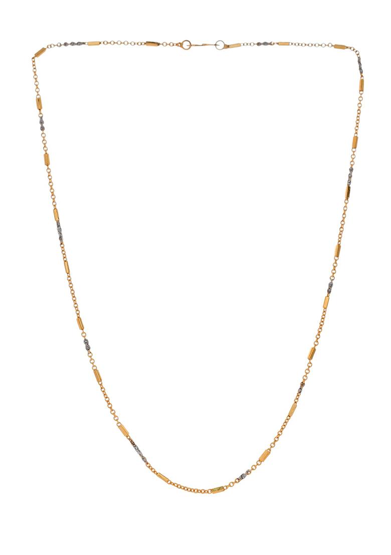 Elegant Gold Tone Dual Tone Textured Chain For Men And Women