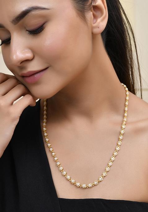Elegant Gold Plated Pearl Chain For Women And Girls And Traditional Jewelry